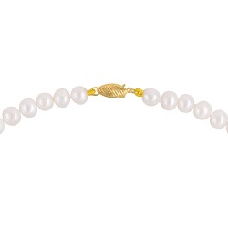 Κολιέ με Κ14 χρυσό κούμπωμα και λευκά μαργαριτάρια - F126585